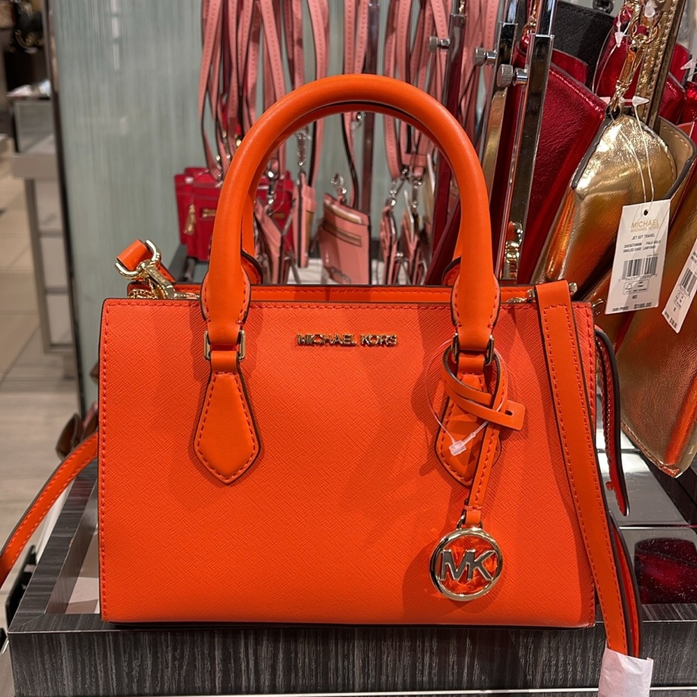 MICHAEL KORS
Sheila Small Faux Saffiano Leather Satchel
Poppy 
NWT - Picture 2 of 16